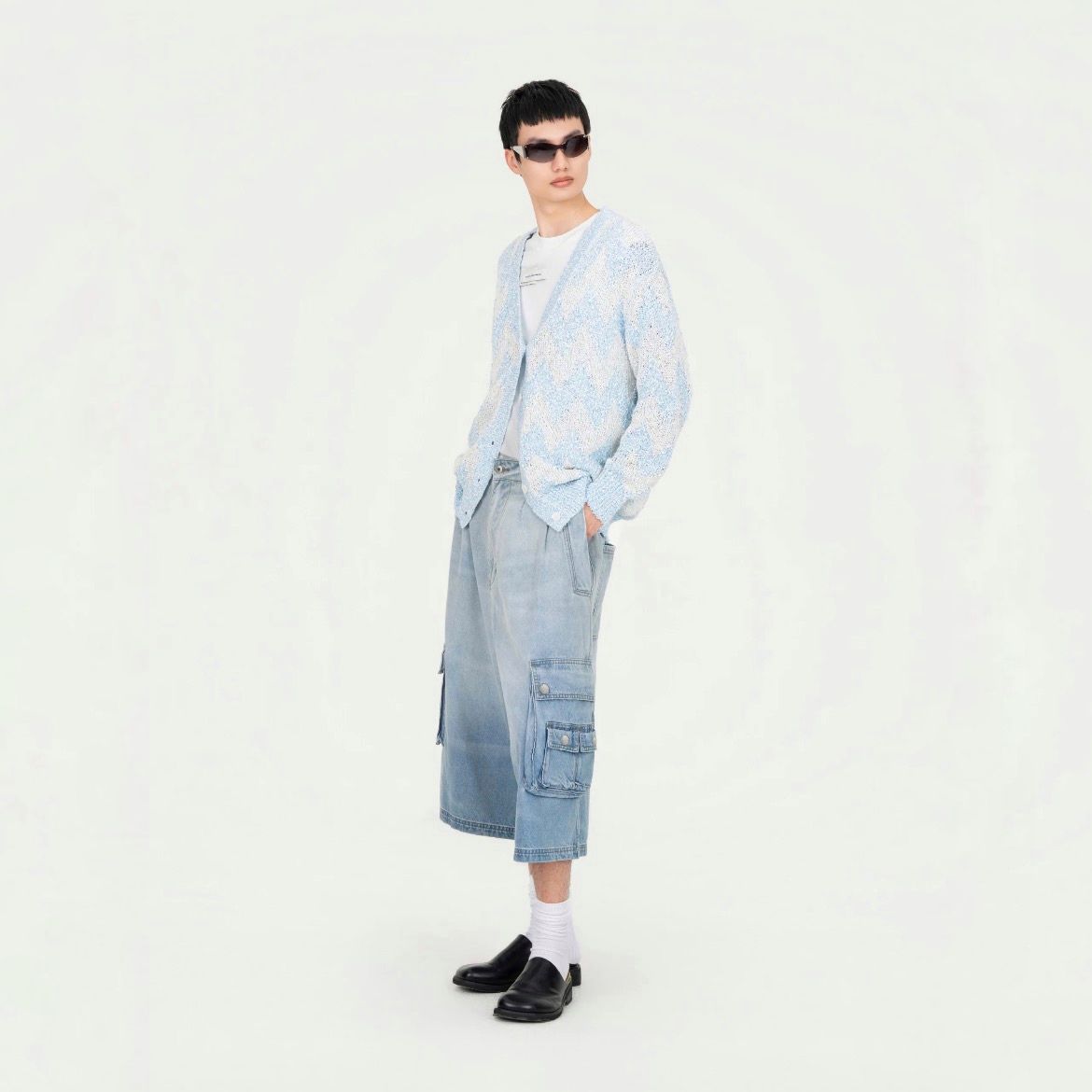 【残り一点】Oversized Mid Length Denim Cargo Trouser