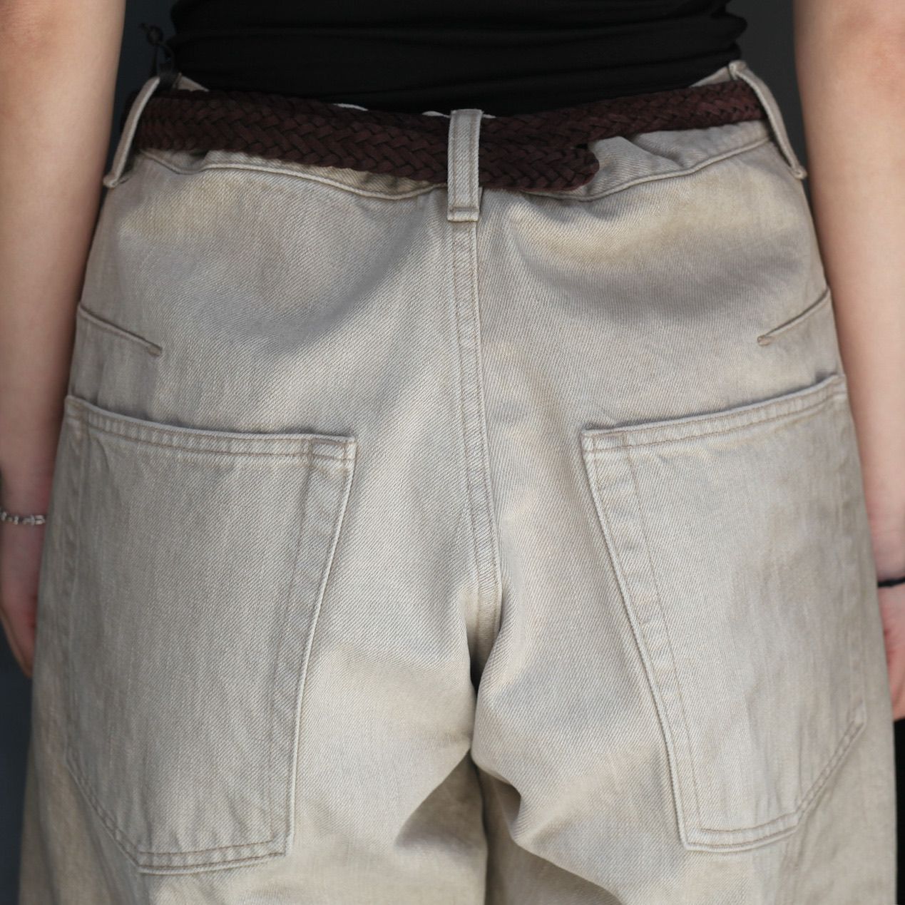 【残りわずか】3D Twisted Wide Leg Jeans