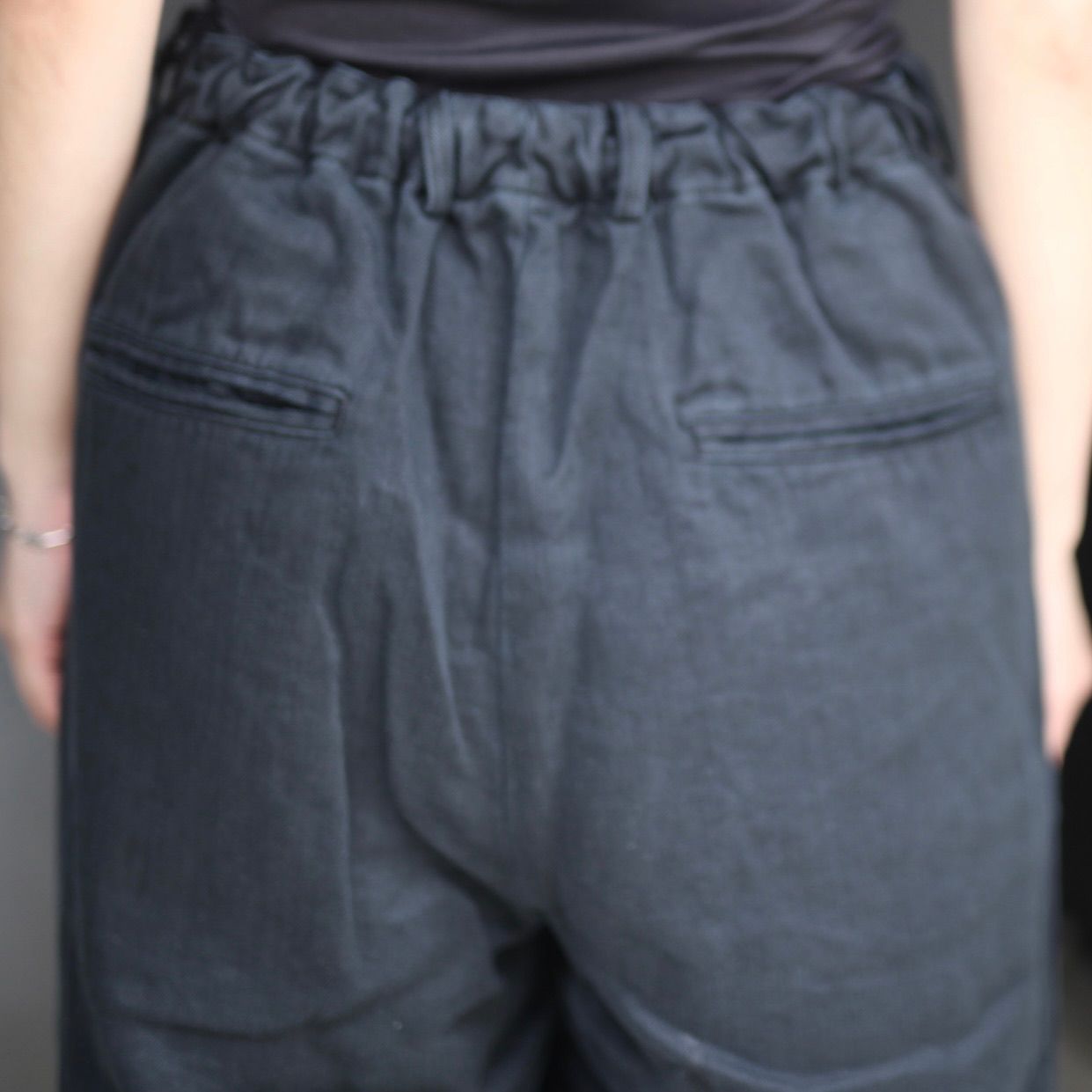【残り一点】Heavy Linen Herringbone Wide Easy Trousers