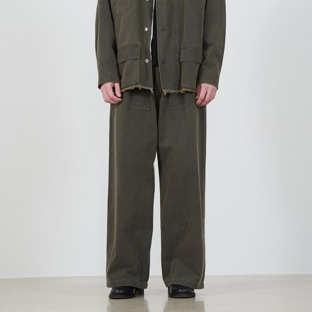 YOKE - 【残り一点】Cotton 1tuck Wide Leg Baker Pants