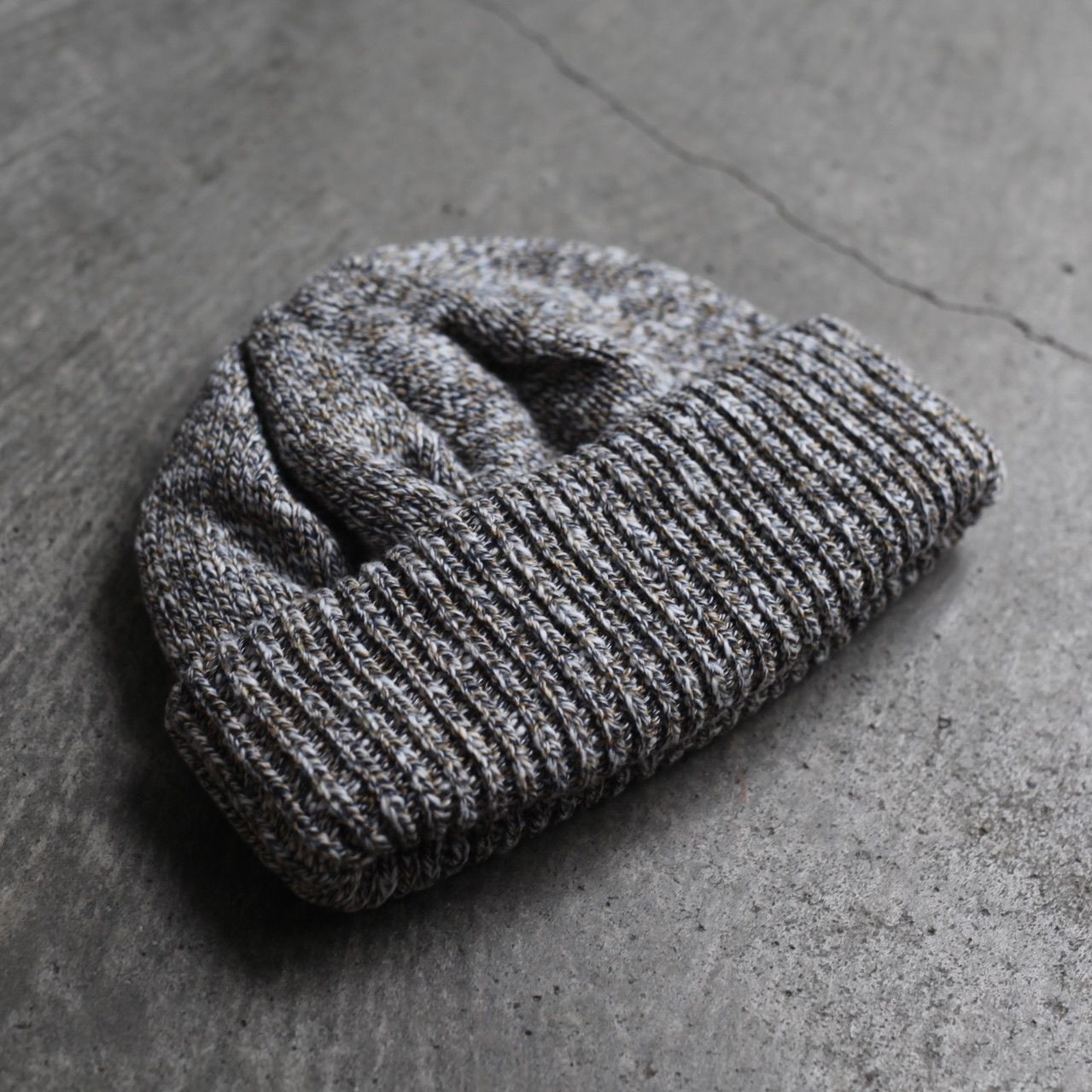 【残り一点】Knit Cap(NAVY×YELLOW)
