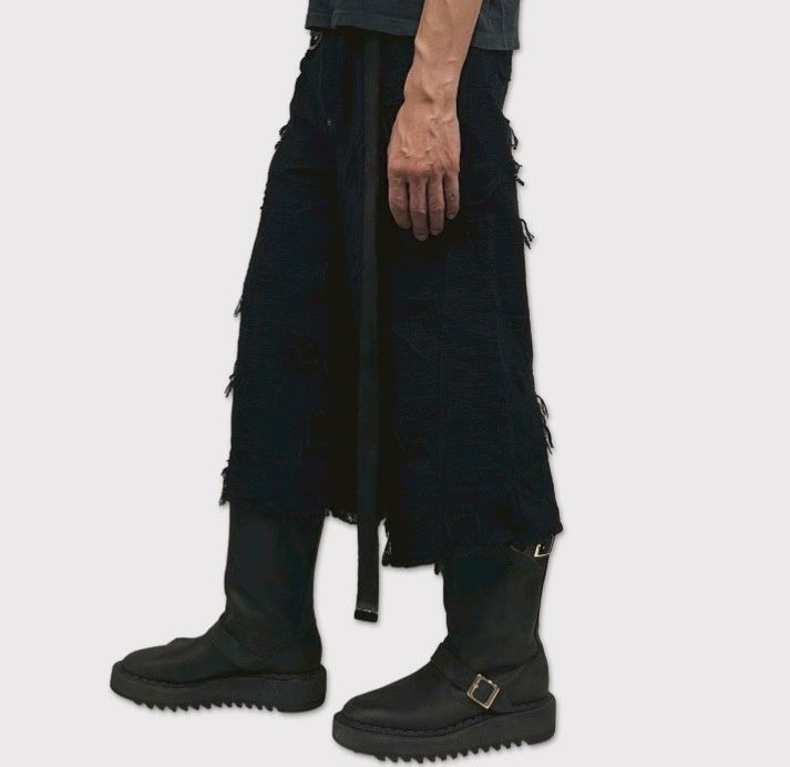 【残り一点】Cut Off Heavy Short Boro Crust(NOIR)