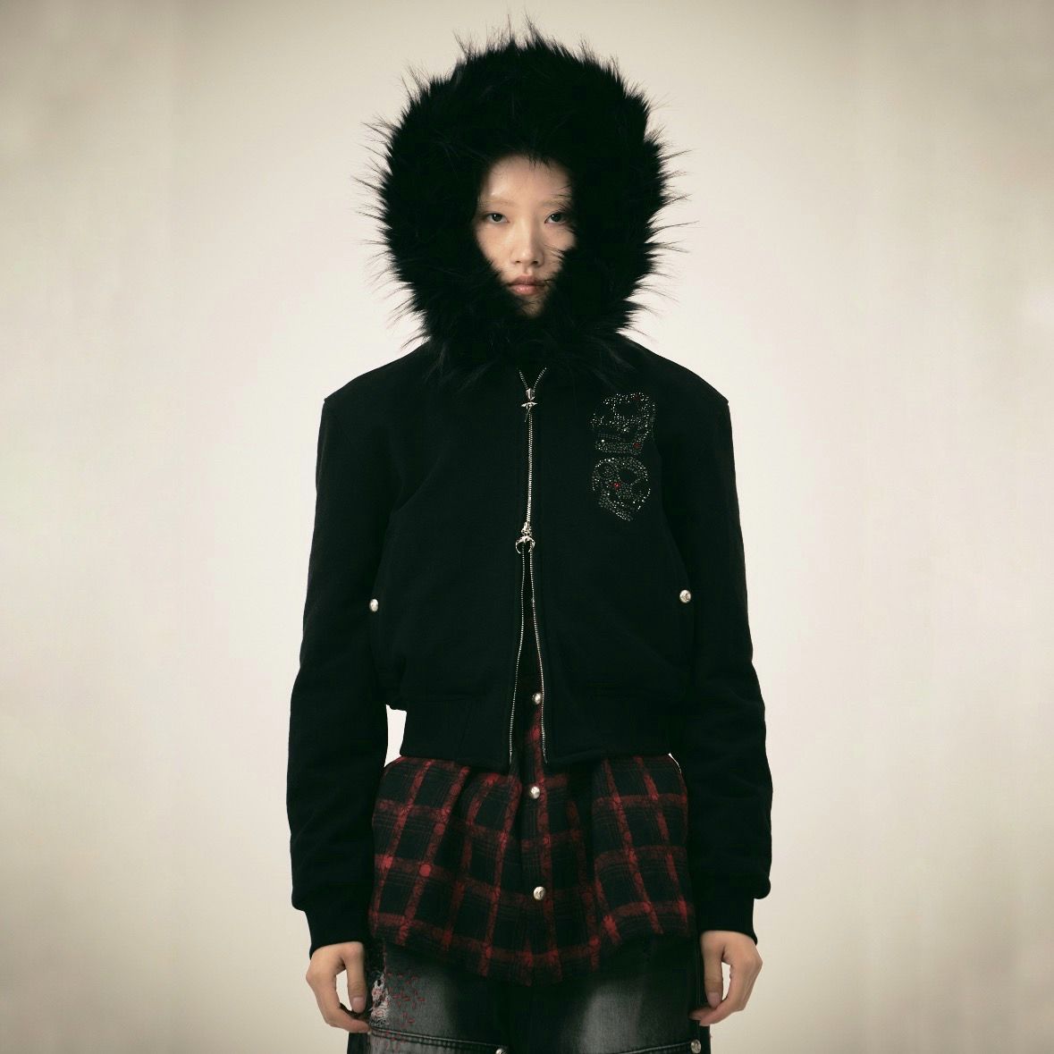【残り一点】TC Angels Crystal Embellished Hooded Zip Up
