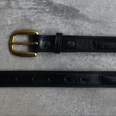 【残りわずか】1 Round Raised Belt(BLACK×BRASS)