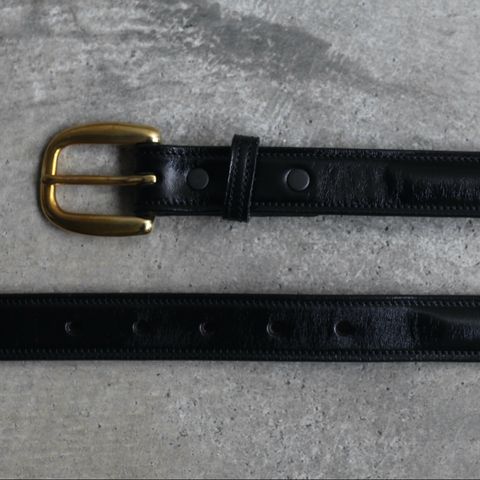 【残りわずか】1 Round Raised Belt(BLACK×BRASS)