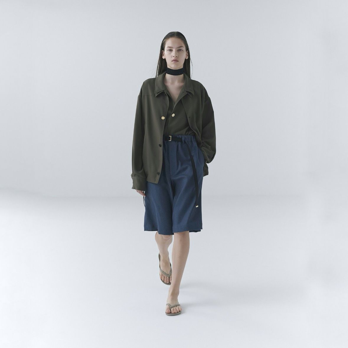 【残り一点】Dry Stretch Cloth Drawstring Shirt Jacket