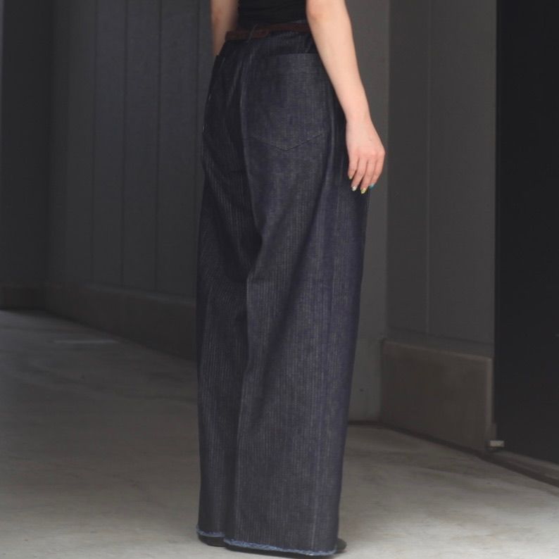 【残り一点】Tuck Baggy Type2(STRIPE DENIM ONE WASH)