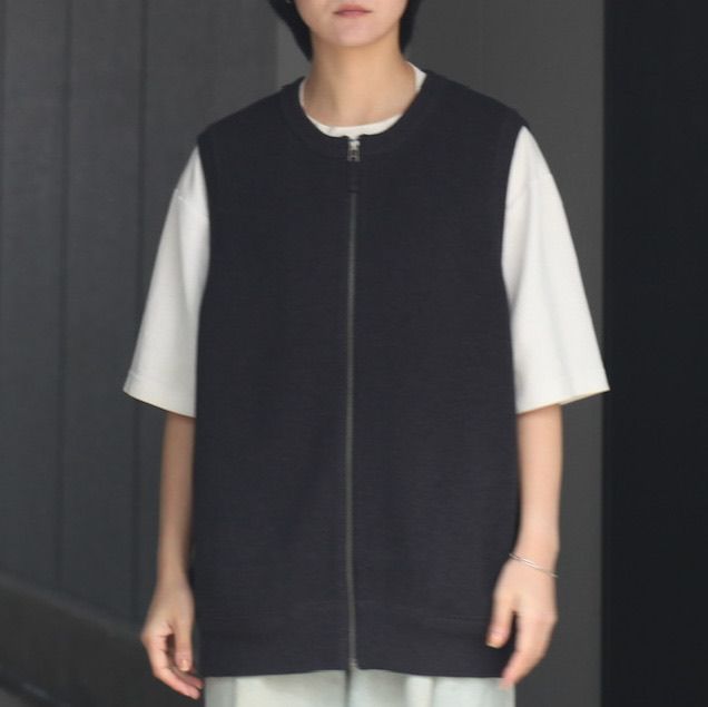 【残りわずか】Moss Stitch Zip Vest