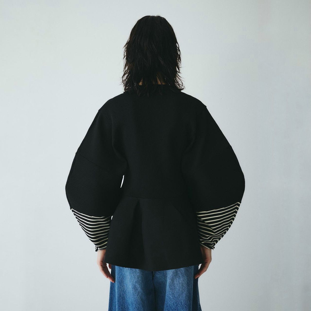 【残り一点】Border Sleeve Knit Tops