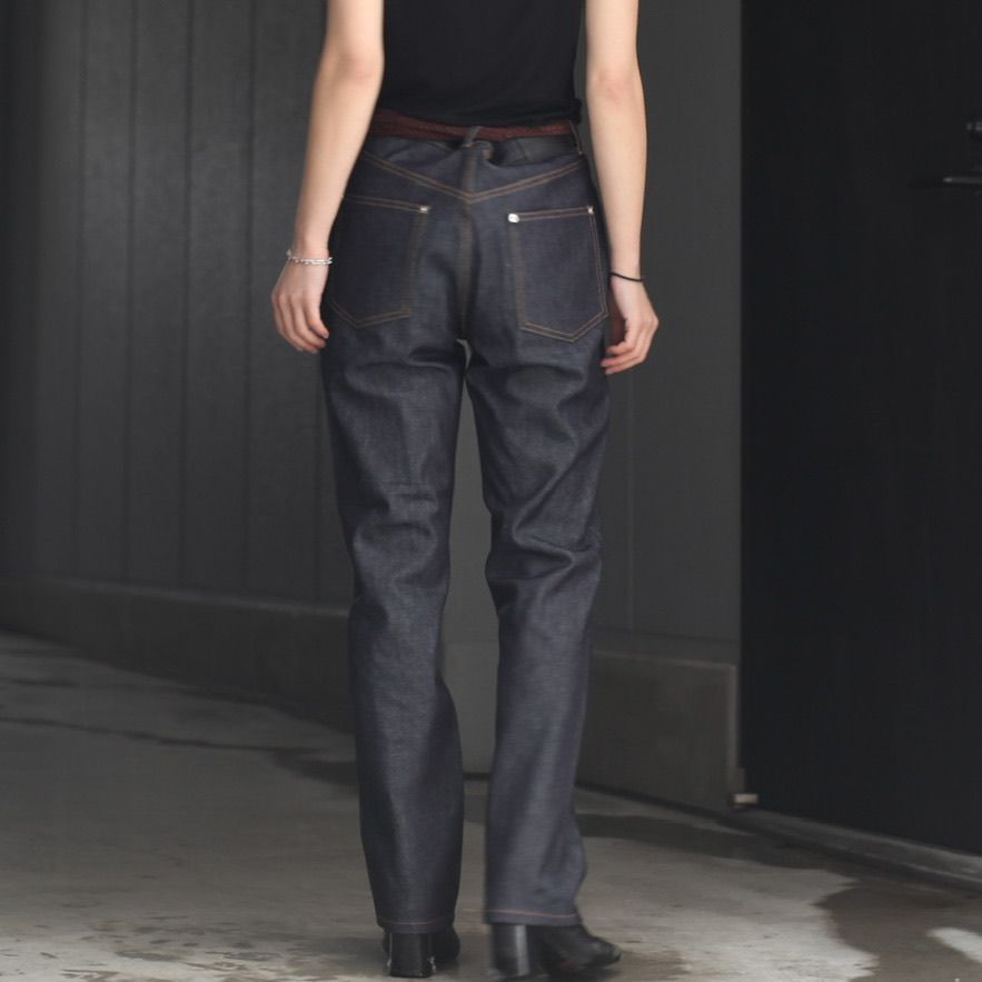 JOHN LAWRENCE SULLIVAN ジョンローレンスサリバン Rigid denim zipped pants リジッドデニムジップパンツ JLS-02-19 ブラック