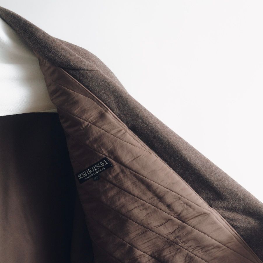 【残り一点】Round Big Shoulder Wool Flannel Jacket