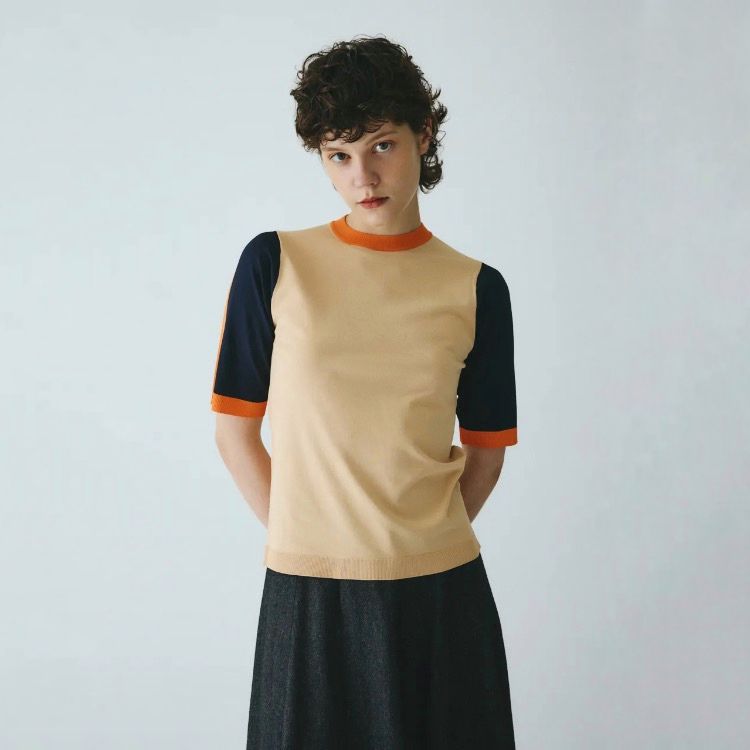 herin.cye カラーブロックフレアトップス HeRIN.CYE - 【残り一点】Color Block Knit Tops | ACRMTSM