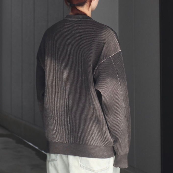 【残りわずか】Discoloration Rib Knit L/S