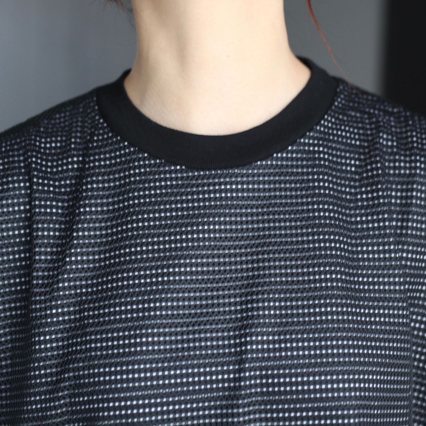 is-ness - 【残り一点】Balloon Border Layered Mesh T-shirt