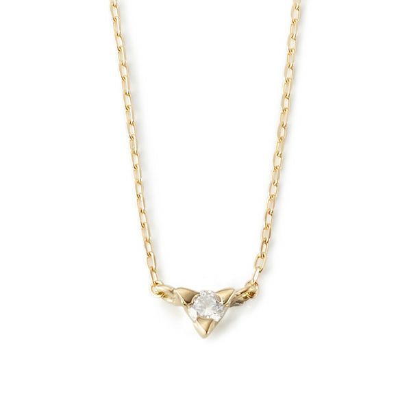 【お取り寄せ注文可能】K18 Triangle Dia Necklace(GOLD)