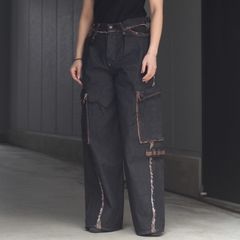 【残りわずか】Slash Seam Twist Cargo Jeans(PERSIMMON TANGY DYED)