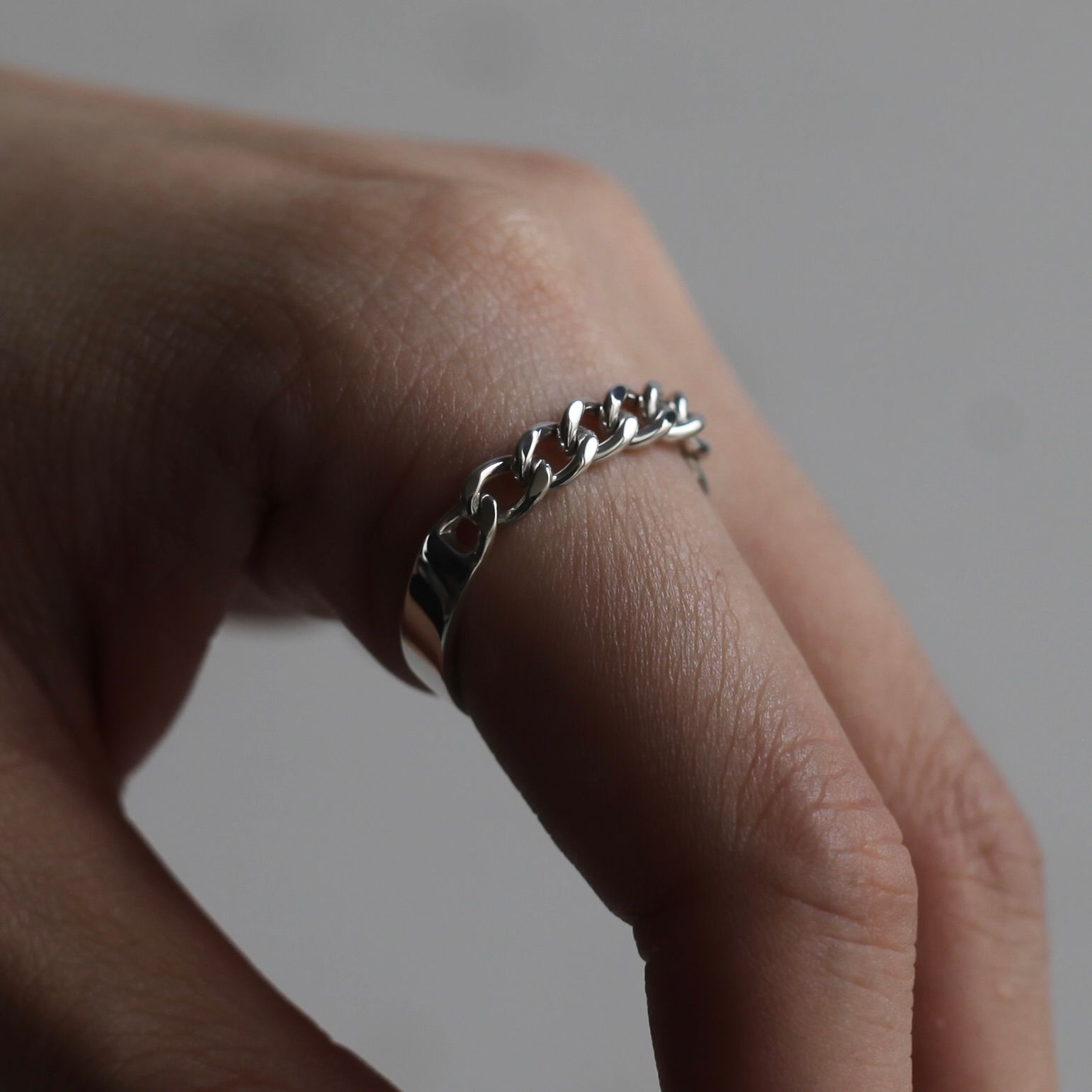 【残り一点】Curb Chain Narrow ID Ring(4.1mm)