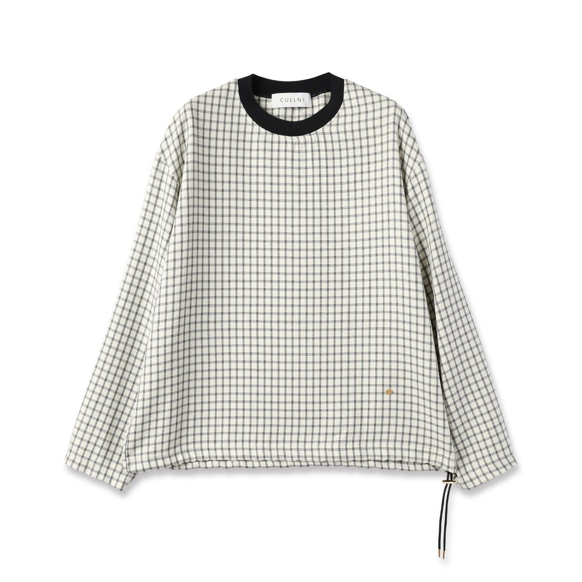 【残り一点】Check Drawstring Long Sleeve Pullover