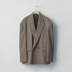 【残り一点】Deformed Shoulder Double Breasted Jacket(2/90 WOOL GABARDINE)