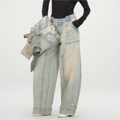 【残り一点】Washed Denim Deconstructed Cargo Jeans