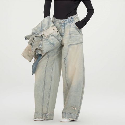 【残り一点】Washed Denim Deconstructed Cargo Jeans