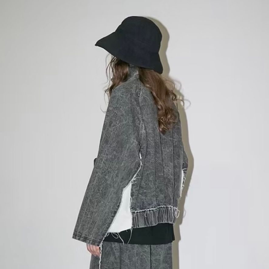 【残り一点】ピグメントプリントデニムジップブルゾン