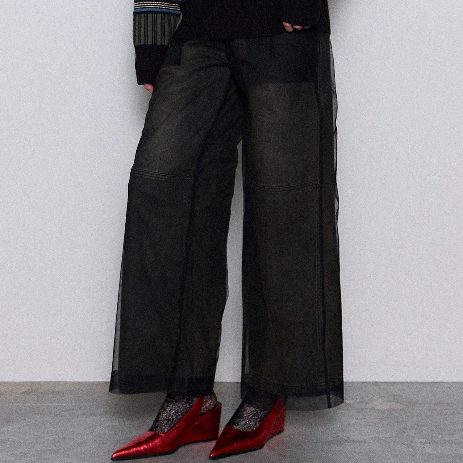 【残り一点】Tulle Layer Denim Pants
