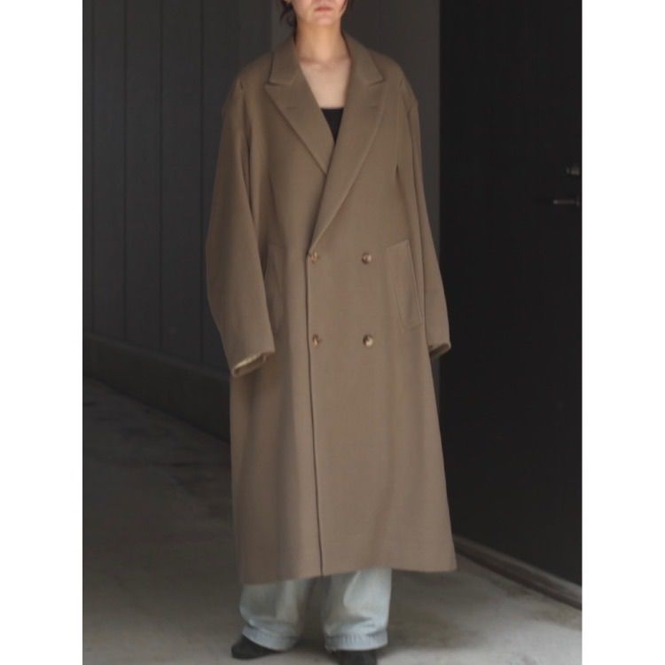 【残り一点】Draped Dart Wool Cashmere Chesterfield Coat