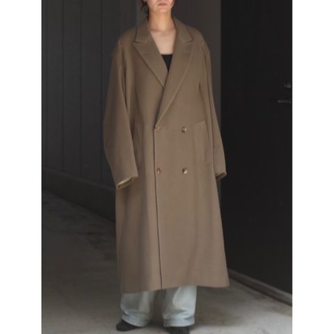 【残り一点】Draped Dart Wool Cashmere Chesterfield Coat