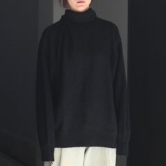 【残りわずか】Wool/Alpaca Knit Loose Turtle Neck PO