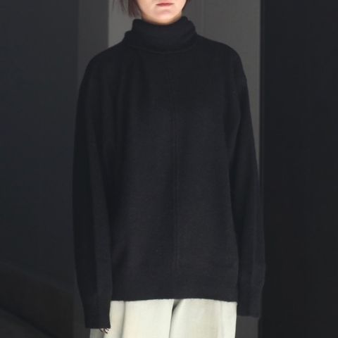 【残りわずか】Wool/Alpaca Knit Loose Turtle Neck PO
