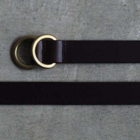 【残りわずか】Ring Belt Slim(BROWN×GOLD)