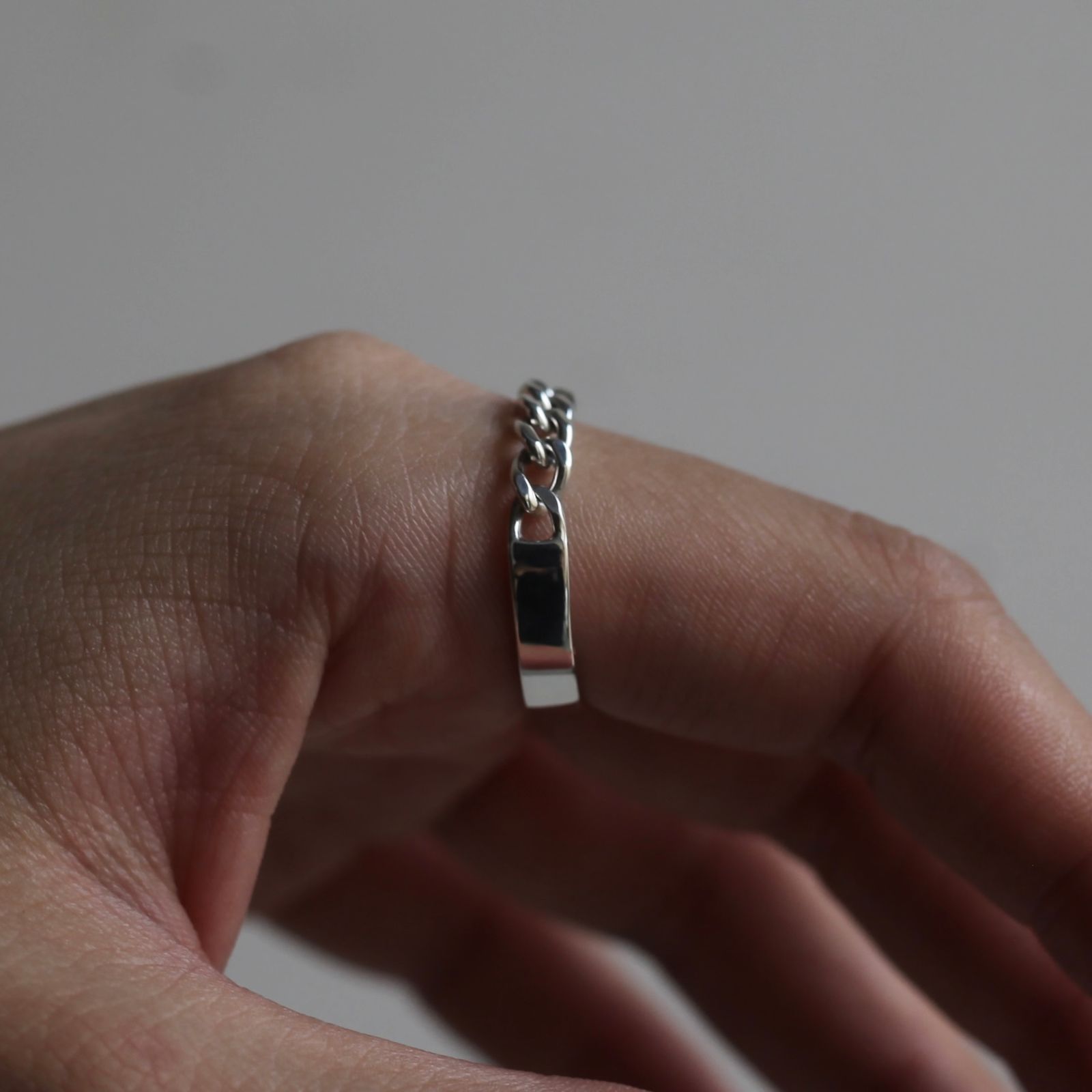 【残り一点】Curb Chain Narrow ID Ring(4.1mm)