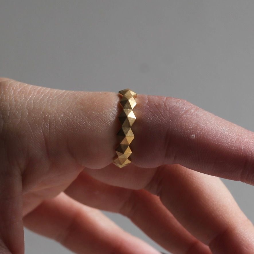 【お取り寄せ注文可能】Honeycomb Studs Ring S(GOLD)