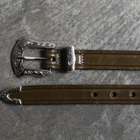 【残りわずか】3/4 Inch Western Belt(OLIVE)
