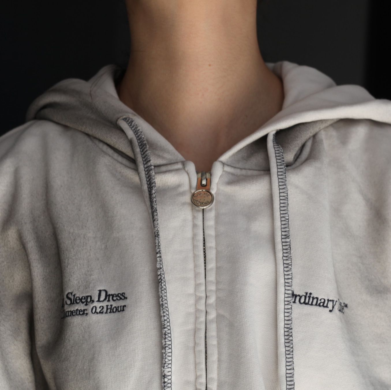 【残り一点】Washed Ordinary Old Style Zip Hoodie