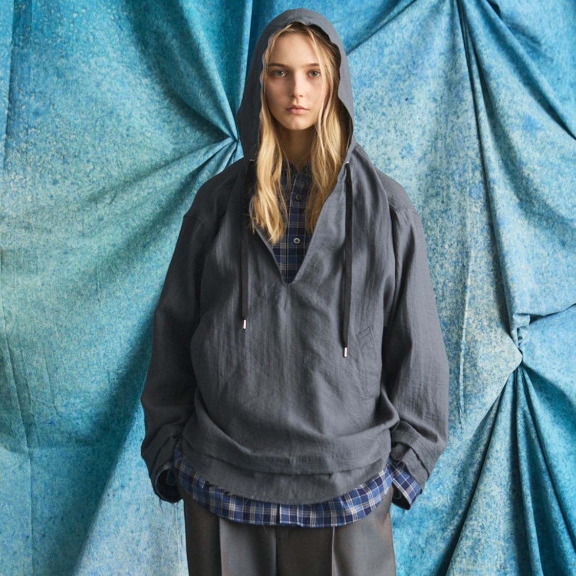 【残り一点】Deep Front Neck Prime-Over Mexican Shirt Hoodie