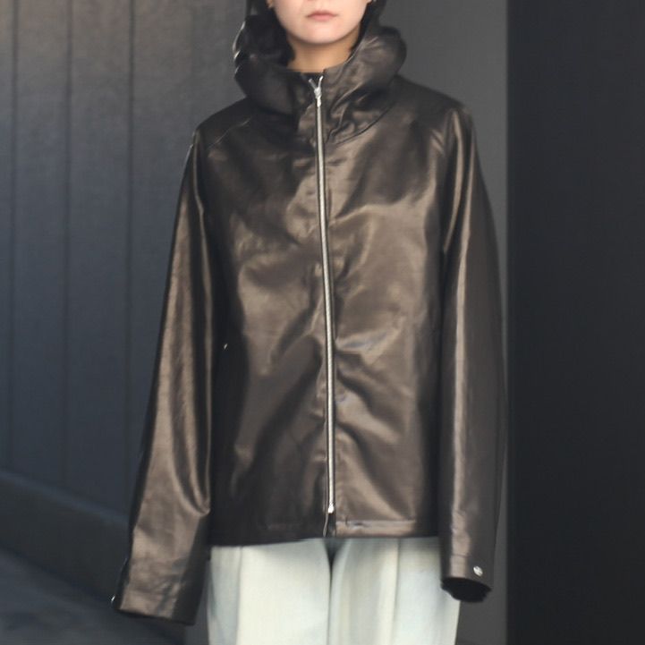 【残り一点】Leather Hooded Short Jacket