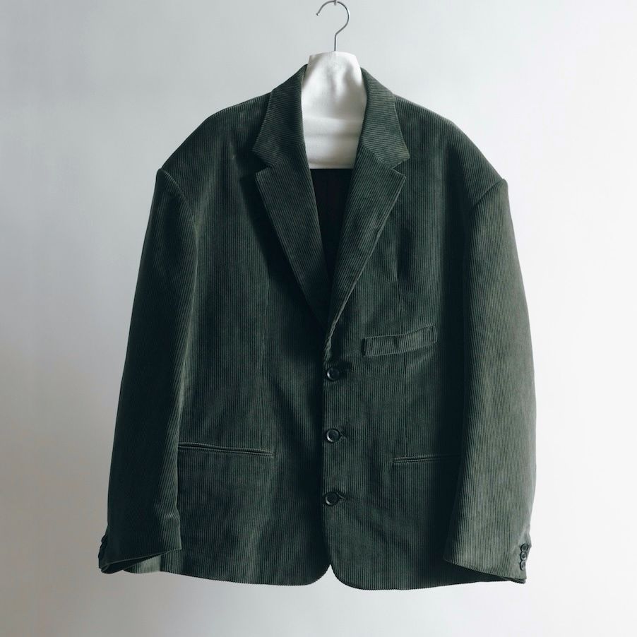 【再販売通知受付可能】Round Big Shoulder Corduroy Jacket