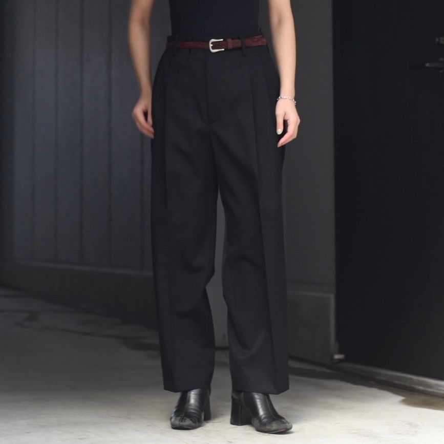 stein 20ss WIDE STRAIGHT TROUSERS・BLACK