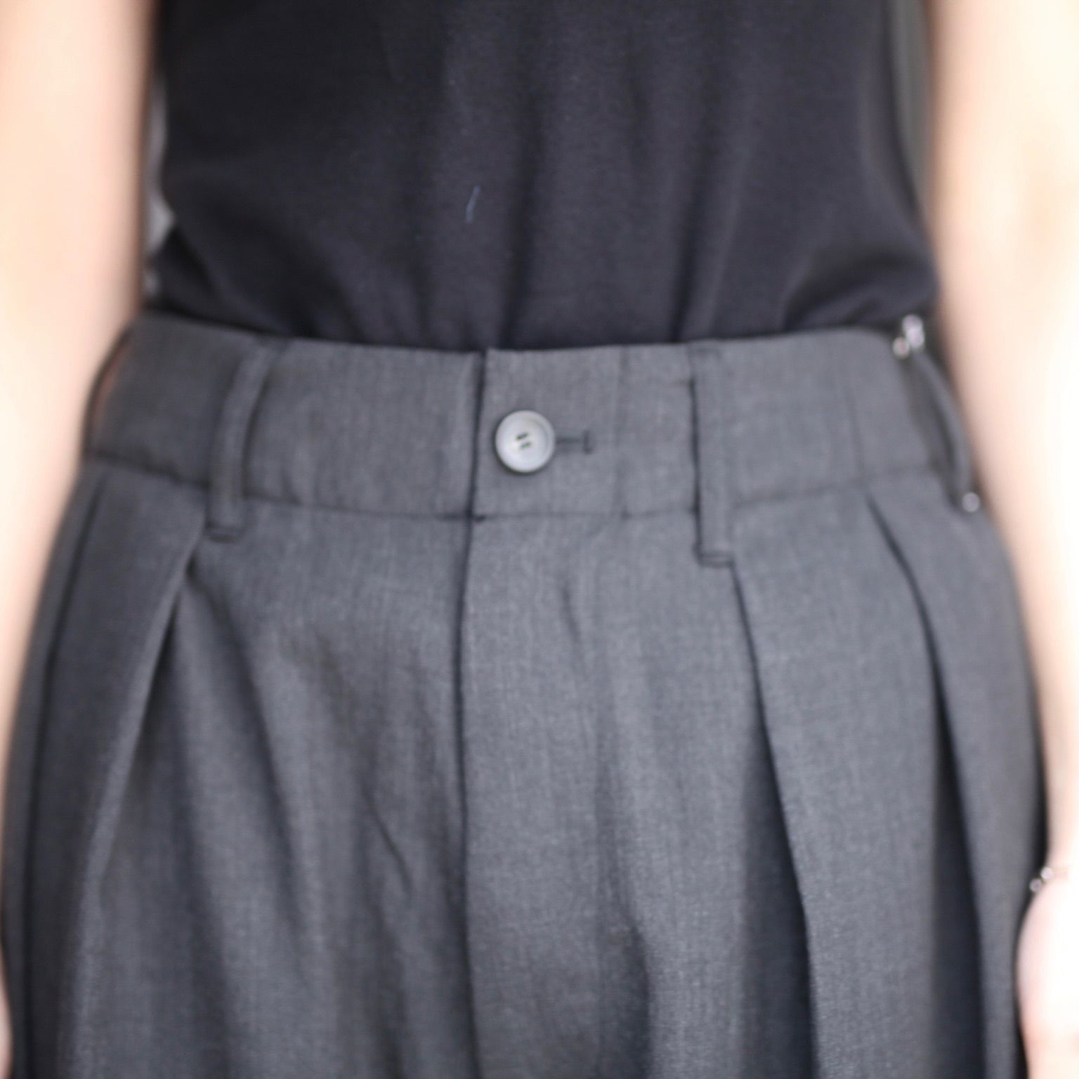 【残り一点】ウォッシャブルツイルワイドパンツ