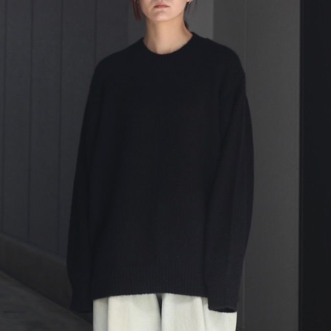 【残り一点】Cashmere/Sable Tweed Knit Crew Neck LS