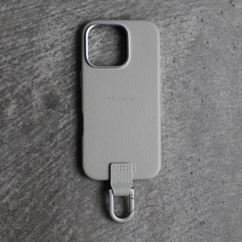 【残り一点】カラビナ付iPhoneケース(WHITE BEIGE)