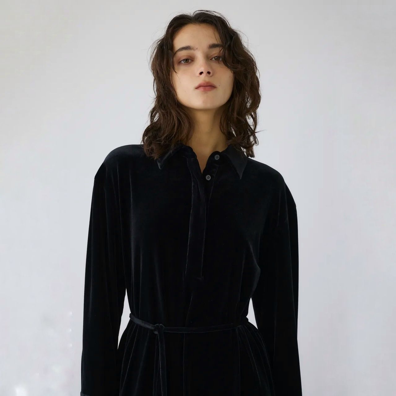 【残り一点】Velour Shirt Dress