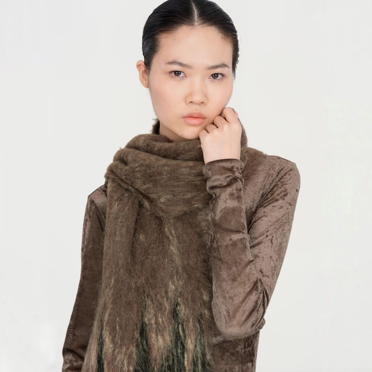 【残り一点】Gradient Jacquard Knit Scraf