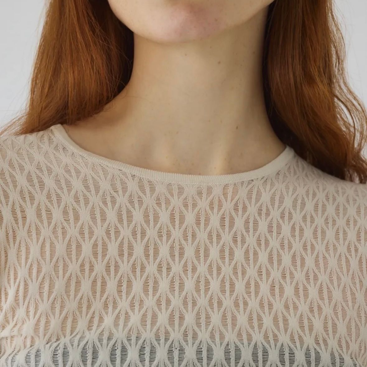 【再販売通知受付可能】Lace Knitting Tops