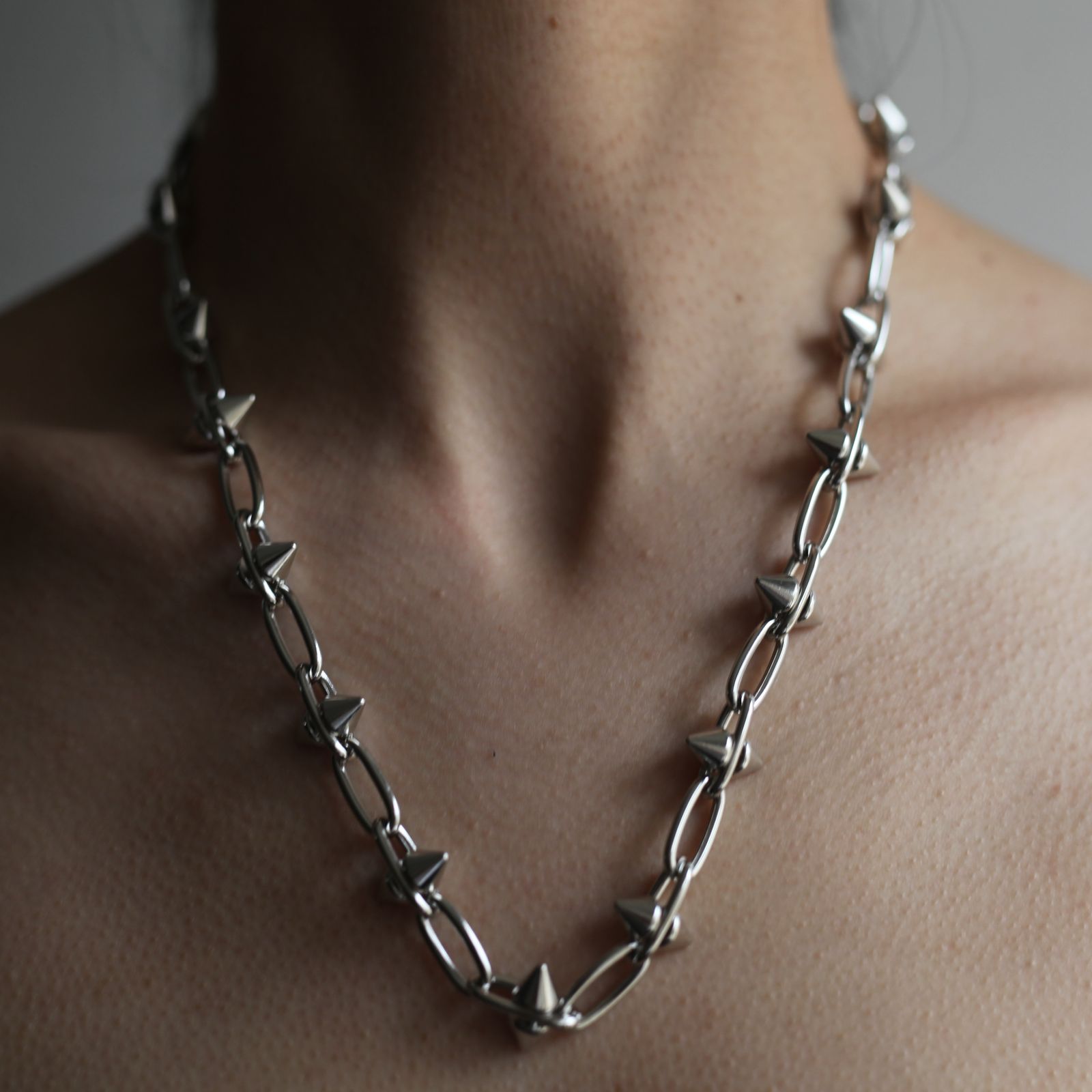 LITTLEBIG - 【残りわずか】Studded Chain Neckless(SILVER) | ACRMTSM