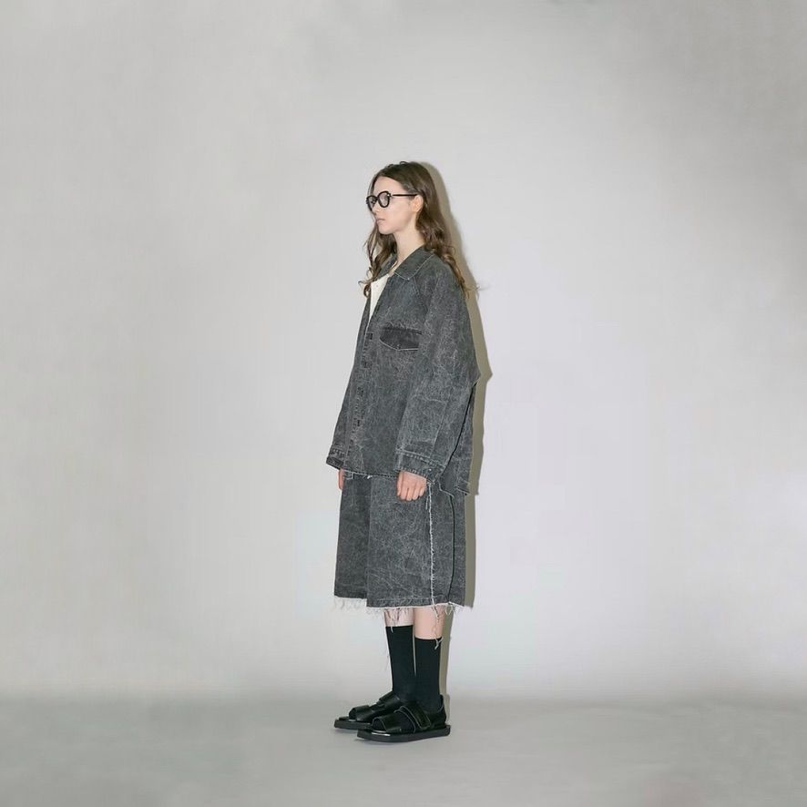 【残り一点】ピグメントプリントデニムシャツジャケット