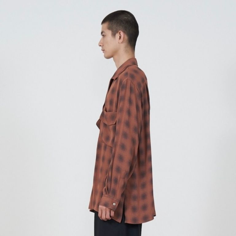 YOKE - 【残り一点】Blurred Ombre Plaid Open Collar Shirt | ACRMTSM 