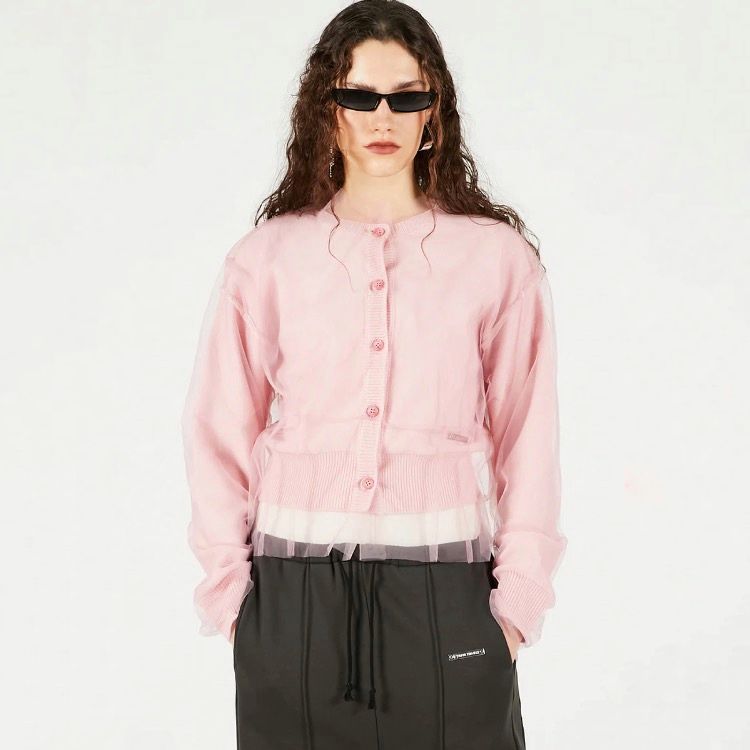 【残り一点】Reversible Tulle Knit Cardigan